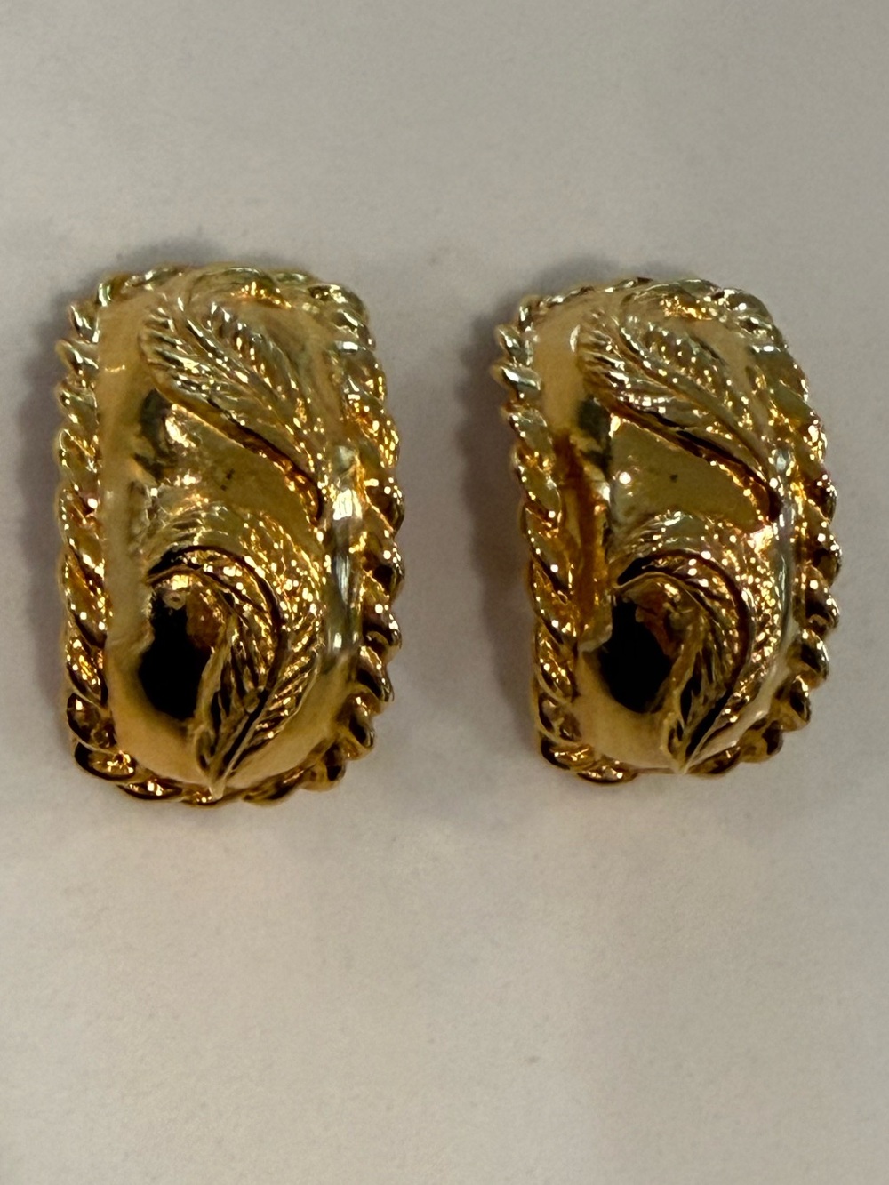 Escada Gold-Tone Sculpted Clip-On Earrings - Elegant Women’s Jewelry